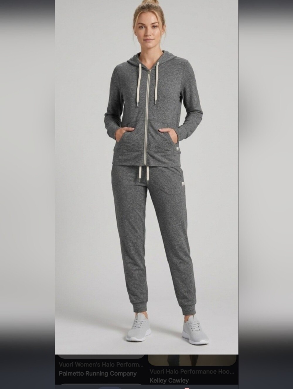 Vuori Gray Halo Performance Hoodie * Jogger Outfit Size Small